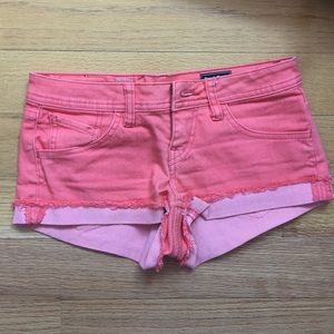 Coral volcom jean shorts
